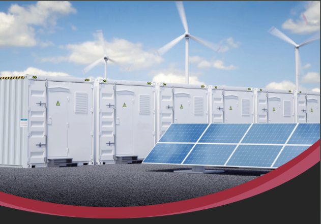 Air-cooled containerised energy storage system alongside solar generation