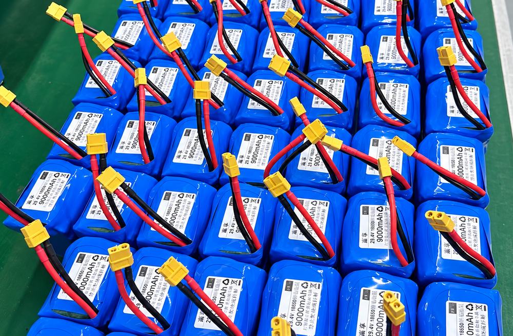 Battery packs with XT60 connectors fitted to the output leads