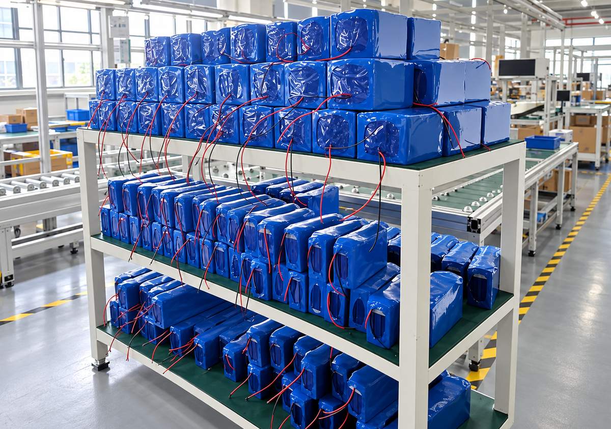Battery packs on the production line at TSP